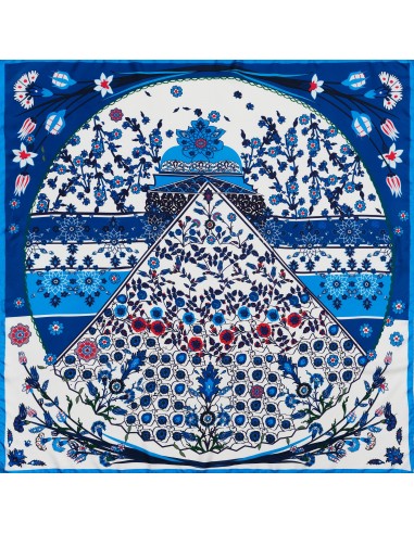 CARRE SOIE 90 - IZNIK BLEU en stock