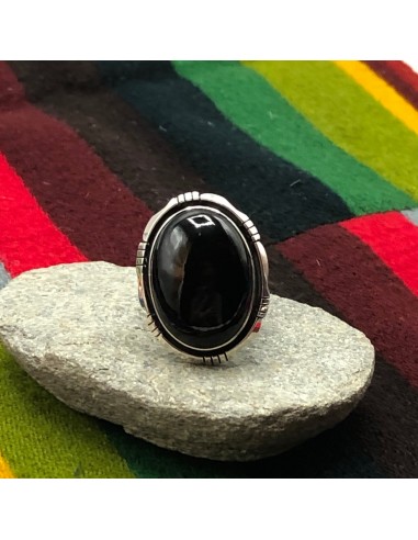 Bague Onyx Noir & argent 925 shop