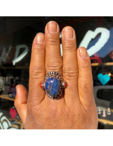 Bague Lapis Lazuli, Corail & argent 925 ouvre sa boutique