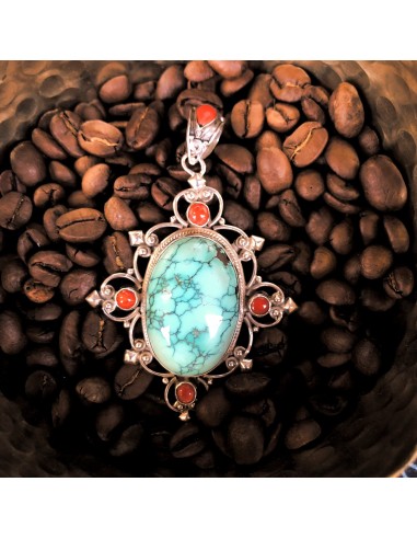 Pendentif Turquoise et Argent Economisez 