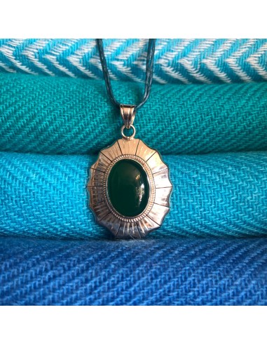 Pendentif Onyx Vert & Argent Les magasins à Paris et en Île-de-France