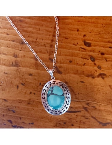 Pendentif turquoise & argent solde