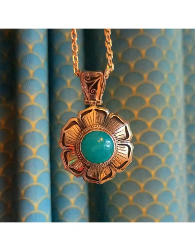 Pendentif turquoise & argent votre restaurant rapide dans 