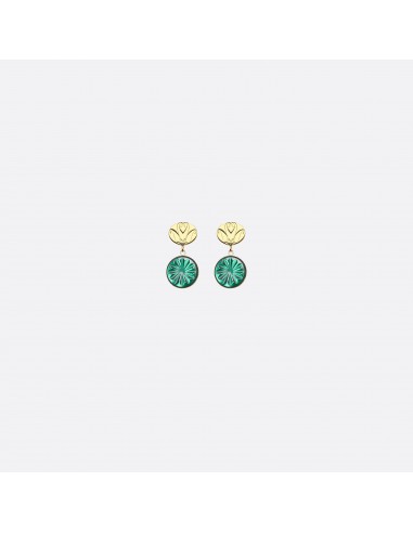 EARRINGS - EMMA -  GREEN EMERALD pas cher