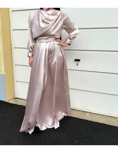 Robe de Soiree longue - robe de soirée mastour en Satin Manches longues à prix réduit toute l'année