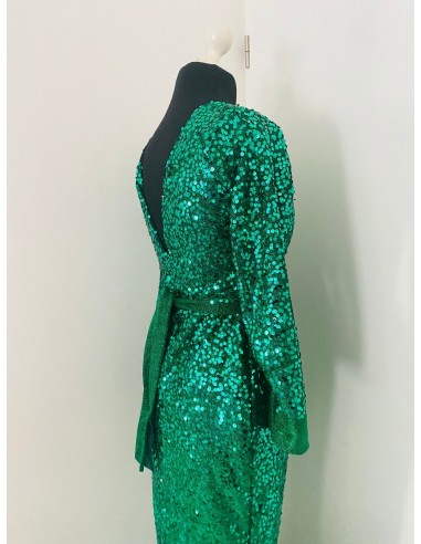 Robe de soiree e sequins - robe demoiselle d’honneur robe de bal - cocktail - sequin vert pas cher