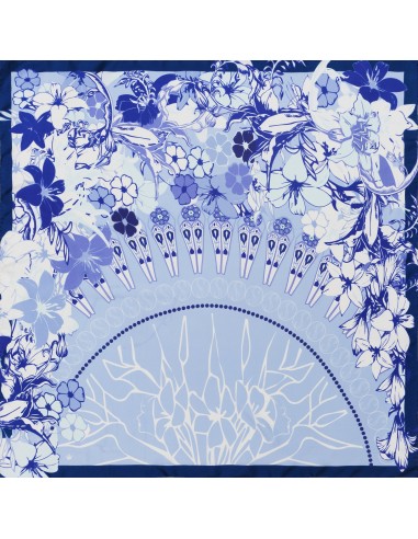 SILK SQUARE SCARF 90 - CHAMADE BLUE ou a consommer sur place