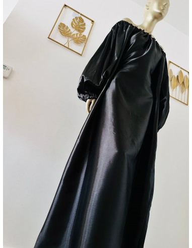 Robe de soirée longue en Soie - Robe demoiselle Noir solde