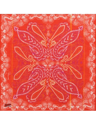 COTTON SQUARE SCARF 50 - IDA ORANGE des créatures d'habitude