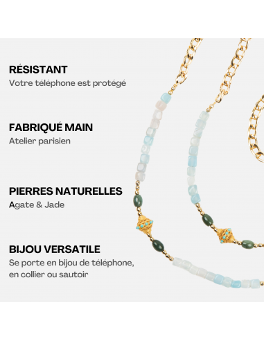 Coque Mint + Chaîne Collier JUHU Aqua livraison gratuite