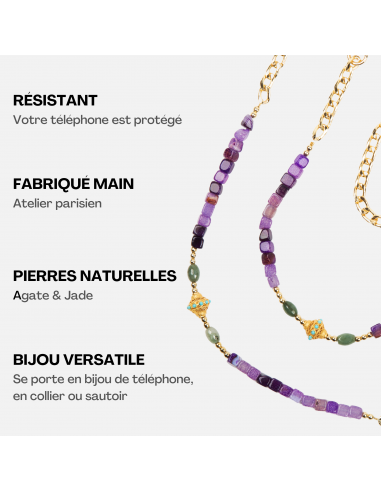 Coque Noir + Chaîne Collier JUHU Iris français