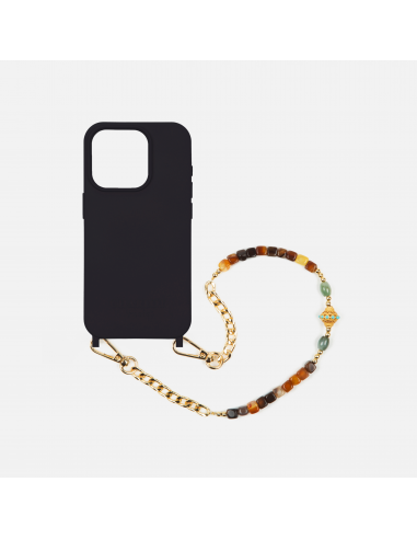 Coque Noir + Chaîne Collier JUHU Court Terra france