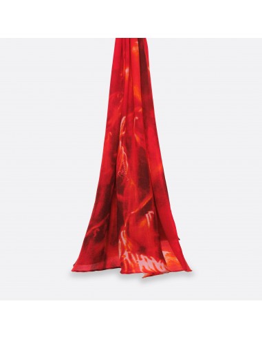 WOOL STOLE - FOUGUE FIRE RED l'évolution des habitudes 