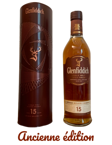 Glenfiddich, 15 ans Unique Solera Reserve Etui Métallique, 70cl rembourrage situé sous